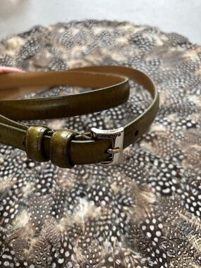 Ellen Tracy, Moss Green, thin leather belt